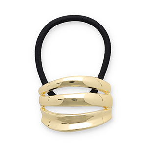 Haarschmuck Haargummi mit Metall Gold-black