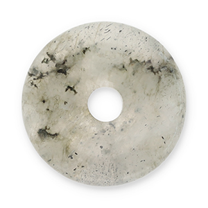 Naturstein Anh&auml;nger Achat Donut 16mm Transparent grey-black