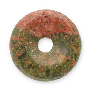 Naturstein Anh&auml;nger Achat Donut 16mm Red-olive green
