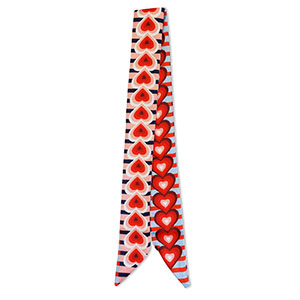 Bandana Schal mit Herzen Light blue-red-light pink
