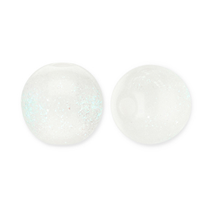 6 mm Acrylperlen mit Glitzer White-turquoise