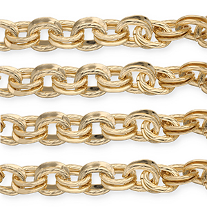 Aluminium Schmuckzubeh&ouml;r Gliederkette Doppelankerkette Gold