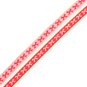 BY31&reg; Schmuckband mit Text Schleifen Light pink-red-gold