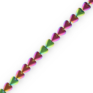 H&auml;matit Perlen Herz Purple-green-AB coating