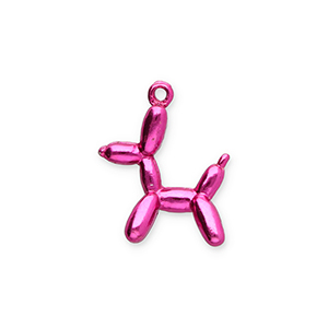 Metall Anh&auml;nger Ballonhund Metallic fuchsia pink