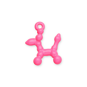 Metall Anh&auml;nger Ballonhund Neon pink