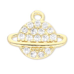 Brass TQ Metall Anh&auml;nger Planet Gold-transparent