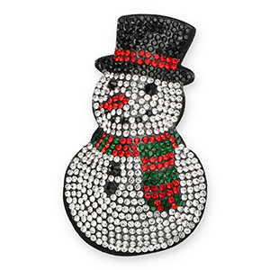 Statement hangers mit Strass Schneemann Crystal-black-red-green