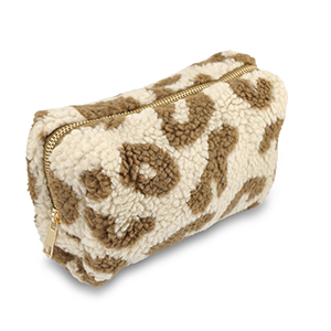 BY31&reg; Etui Teddy mit Leopard-Print Beige brown-brown