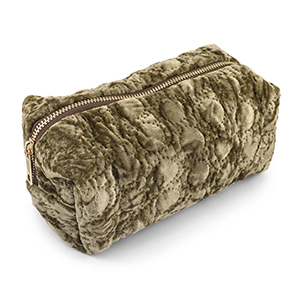 BY31&reg; Etui Sammt mit gestickten Kreisen Olive brown