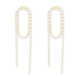 Eco-brass&reg; (nachaltiges Messing) Ohrringe / Ohrstecker mit Zirkonia Gold-crystal