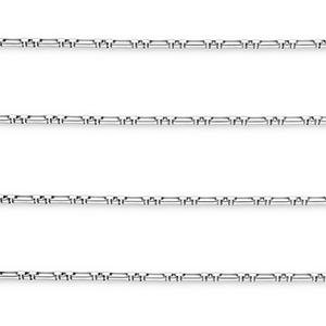 Stainless Steel - Rostfrei Stahl Schmuckzubeh&ouml;r Gliederkette Rechteck Silver