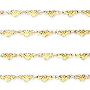 Stainless Steel - Rostfrei Stahl Schmuckzubeh&ouml;r Gliederkette Herz Gold