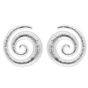 Ohrringe aus Stainless Steel - Rostfreiem Stahl Ohrstecker Spirale Silver