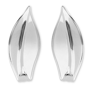 Ohrringe aus Stainless Steel - Rostfreiem Stahl Ohrstecker Blatt Silver