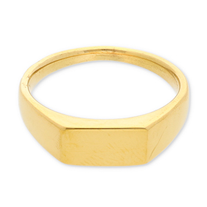 Ringe aus Stainless Steel - Rostfreiem Stahl mit Rechteck Gold