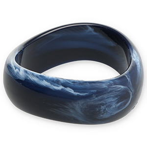 Resin-Armb&auml;nder Bangle Dark blue-white