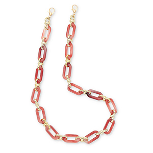 Trendy Segeltau-Handykette aus Acryl Coral red-gold