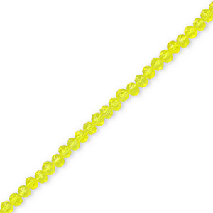 Top Glas Facett Perlen 4x3 mm rondellen Yellow