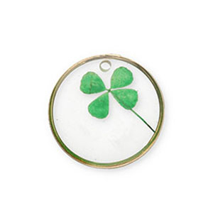 Anh&auml;nger mit getrockneter Blume Gold-green