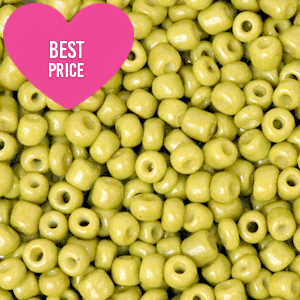 Glasperlen Rocailles 8/0 (3mm) Lime green