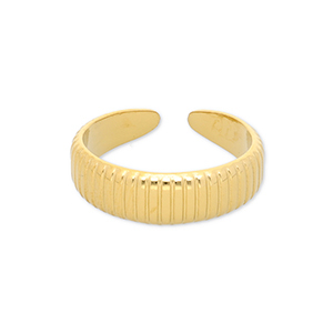 Ringe aus Stainless Steel - Rostfreiem Stahl mit Linien Gold