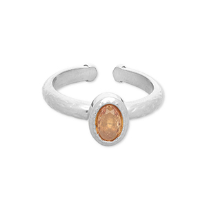 Ringe aus Stainless Steel - Rostfreiem Stahl Silver-light orange