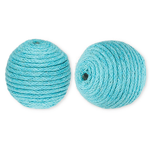 22 mm Acrylperlen mit Wachskordel Blue