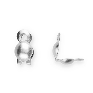 Stainless Steel - Rostfrei Stahl Schmuckzubeh&ouml;r Kalotten 2.4 mm Silver