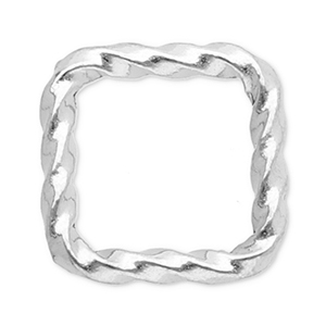 Stainless Steel - Rostfrei Stahl Schmuckzubeh&ouml;r Zwischenst&uuml;ck Viereck Silver