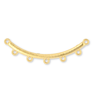 Stainless Steel - Rostfrei Stahl Schmuckzubeh&ouml;r Zwischenst&uuml;ck Bogen mit 5 &Ouml;sen Gold