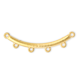 Stainless Steel - Rostfrei Stahl Schmuckzubeh&ouml;r Zwischenst&uuml;ck Bogen mit 4 &Ouml;sen Gold