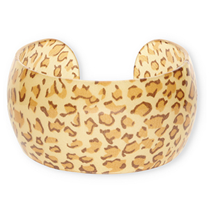 Resin-Armb&auml;nder Bangle mit Leopard-Print Multicolor brown
