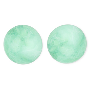 20 mm Acrylperlen Rund Mint green-marble