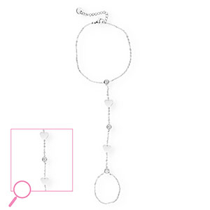 Handketten aus Stainless Steel - Rostfreiem Stahl Herz Silver-crystal