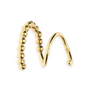 BY31&reg; Ohrringe aus Stainless Steel - Rostfreiem Stahl Spiral-Ohrringe Kugeln Gold