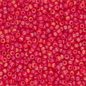 Miyuki Rocailles 11/0 Matted Transparent Red AB 11-0140FR