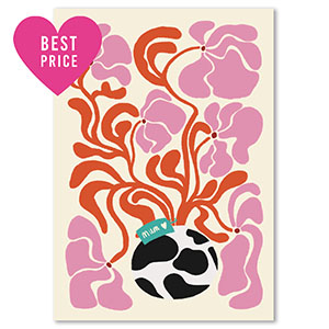 BY31&reg; Schmuck Karten Blumen Off white-red-pink-black