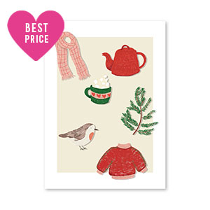 Schmuck Karten Winter White-red-green