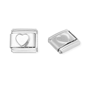 Italian Charm Element aus Stainless Steel - Rostfreiem Stahl Herz Silver