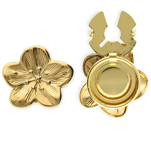 Knopfabdeckung aus Stainless Steel - Rostfreiem Stahl Blume Gold