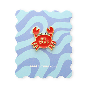 BY31&reg; Anstecker "Oh crab" auf Zierkarte Multicolour blue-red-yellow-black-gold