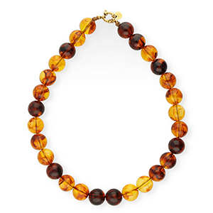 BY31&reg; 16 mm Acrylperlen Kette shiny Amber brown-gold