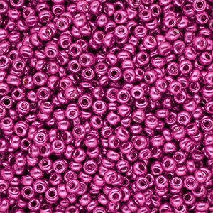 Glasperlen Rocailles 8/0 (3 mm) Metallic shine fuchsia pink