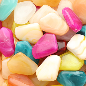 Acrylperlen F&uuml;nfeck Multicolour-marble