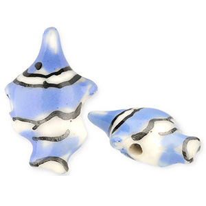 Perlen Keramik Clownfisch Blue-off white-black