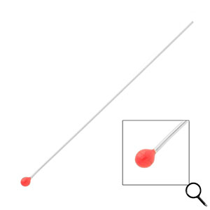 BY31&reg; Stainless Steel - Rostfrei Stahl Schmuckzubeh&ouml;r Nietstifte mit Kugel 70 mm Silver-red