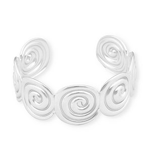 Armb&auml;nder aus Stainless Steel - Rostfreiem Stahl Bangle Spirale Silver