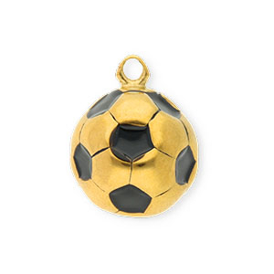 Stainless Steel - Rostfrei Stahl Anh&auml;nger Fu&szlig;ball Gold-black