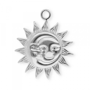 Stainless Steel - Rostfrei Stahl Anh&auml;nger Sonne & Mond Silver